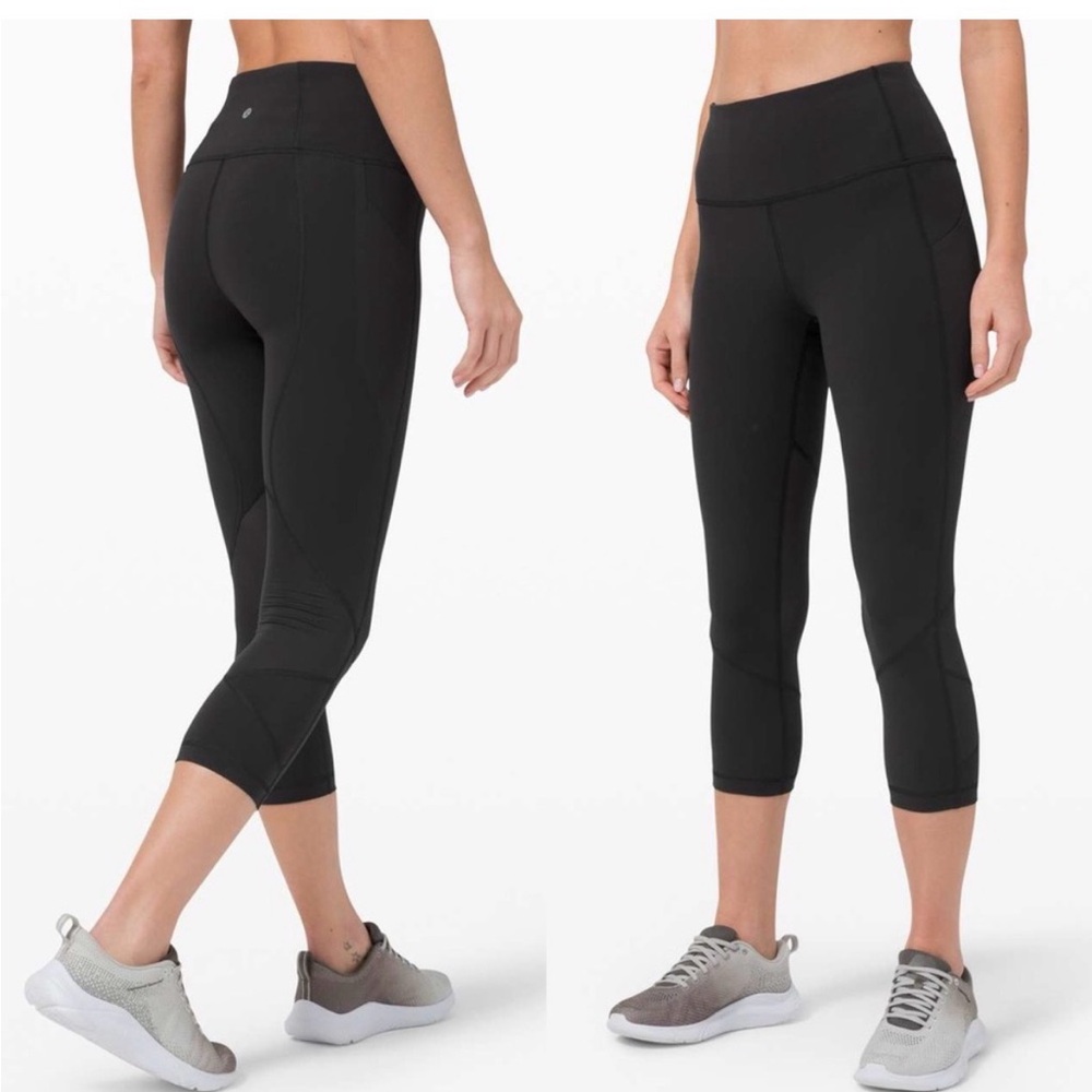 Lululemon black cropped leggings size 4.